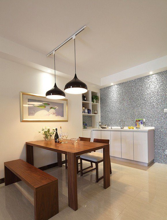 简约精美宜家风格餐厅马赛克背景墙效果图