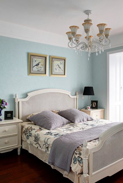 自然清新时尚美式田园风儿童房背景墙装潢图 - 效果图