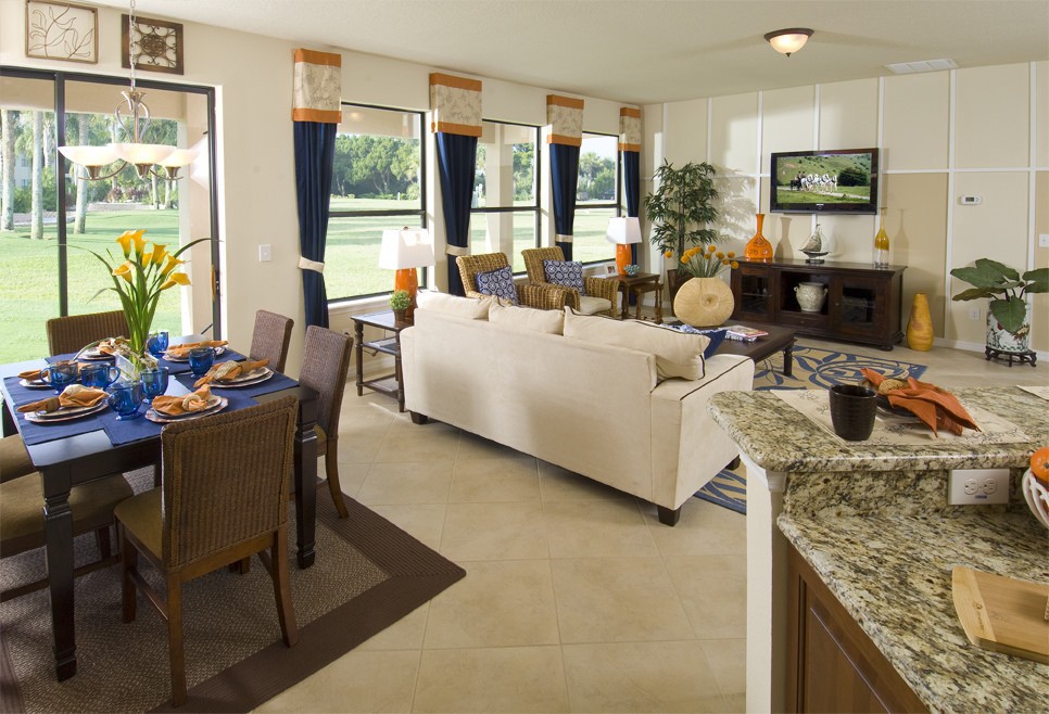 欧式田园别墅客厅窗帘装饰图 - 效果图