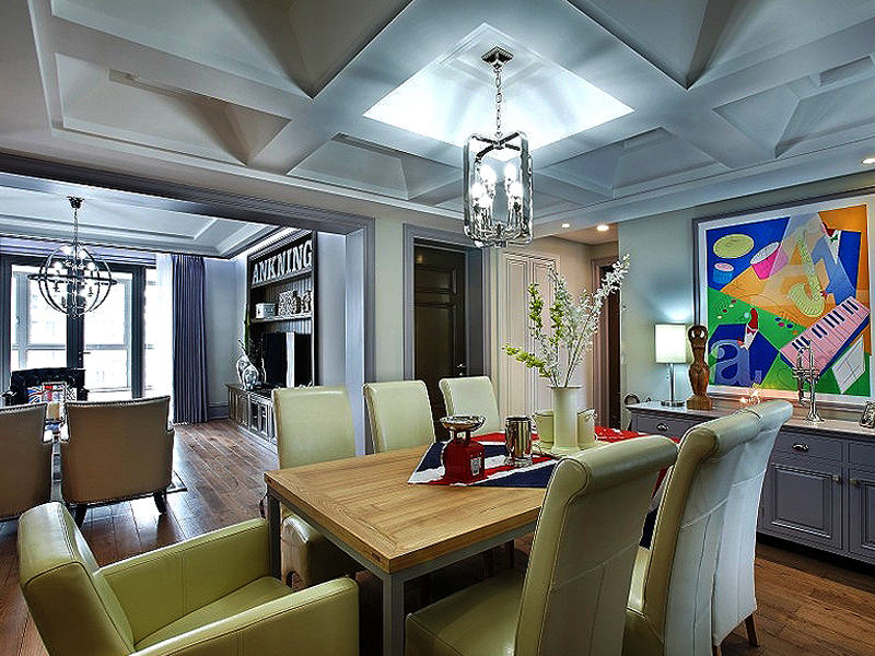 现代美式混搭餐厅修效果图