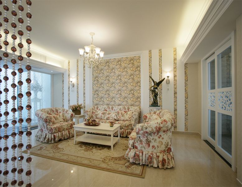 清爽简约田园风格公寓客厅设计装饰效果图