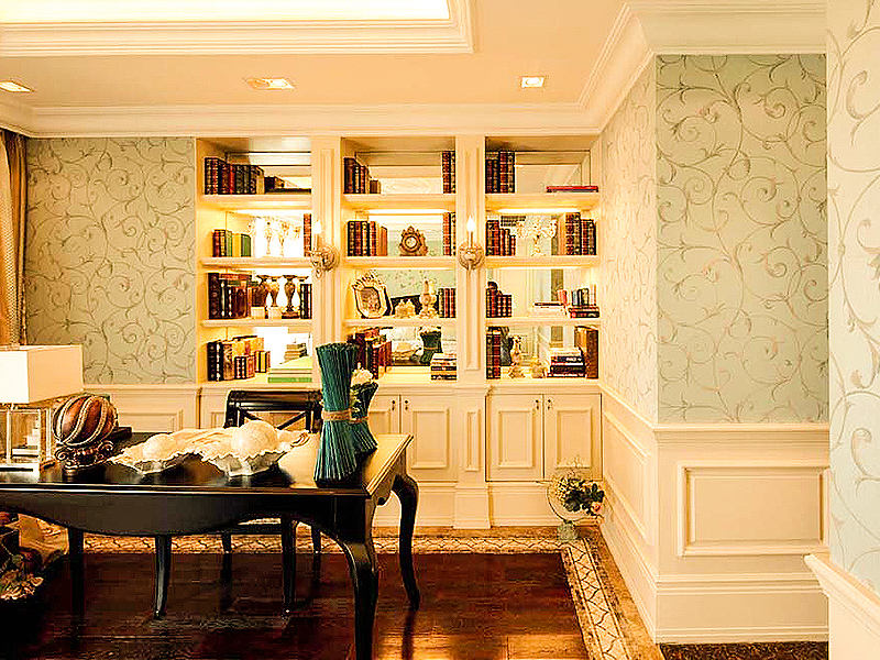 清新奢华欧式书房踢脚线装饰效果图