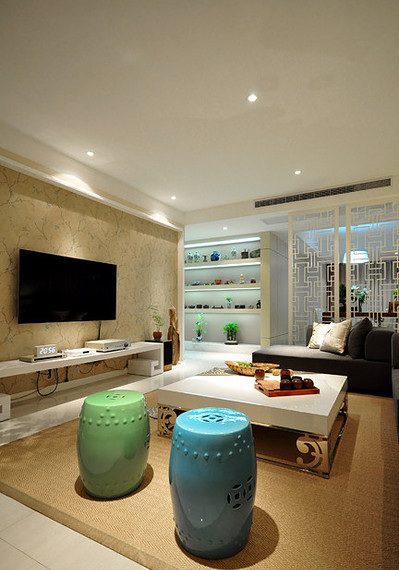 创意简约中式风格客厅局部布置欣赏图 - 效果图