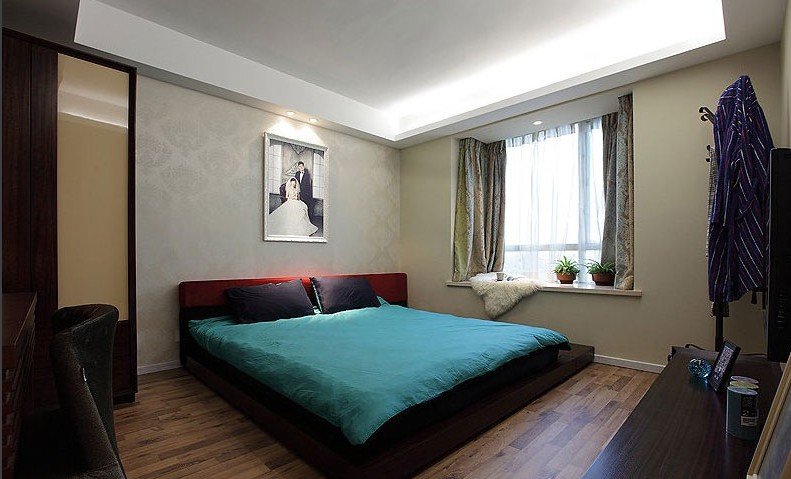 朴素日式卧室飘窗设计 - 效果图