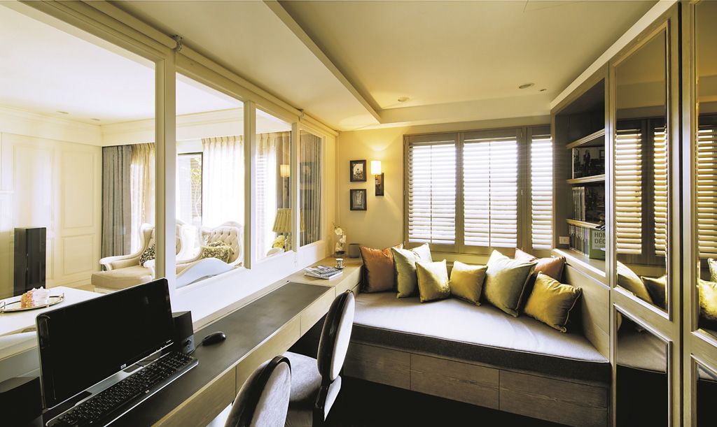 简欧家居书房榻榻米设计 - 效果图