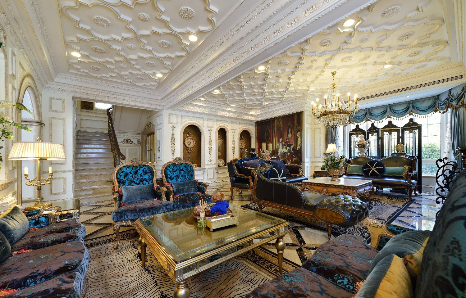 古典奢华欧式别墅吊顶欣赏 - 效果图