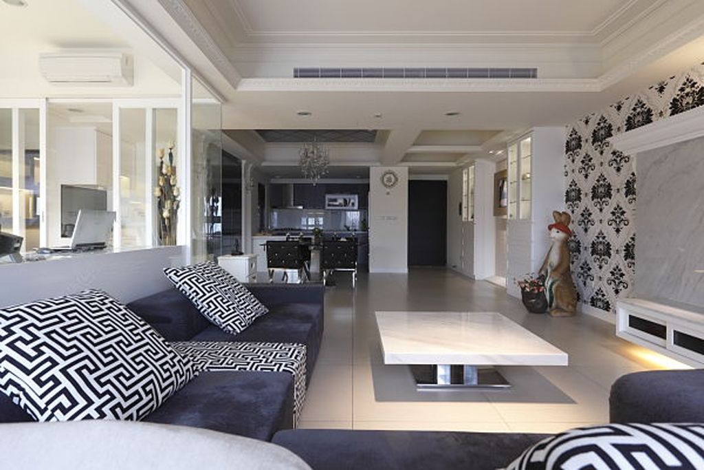 雅致现代公寓隔断吊顶效果图