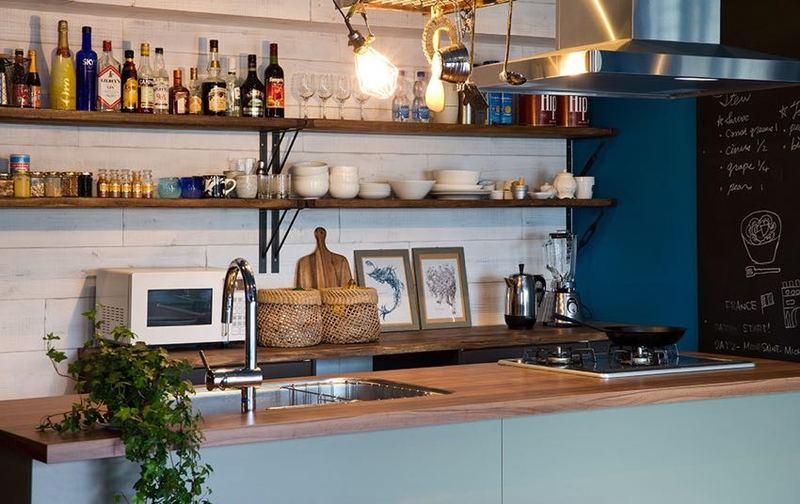 时尚现代复古设计风格厨房简易设计装修图 - 效果图