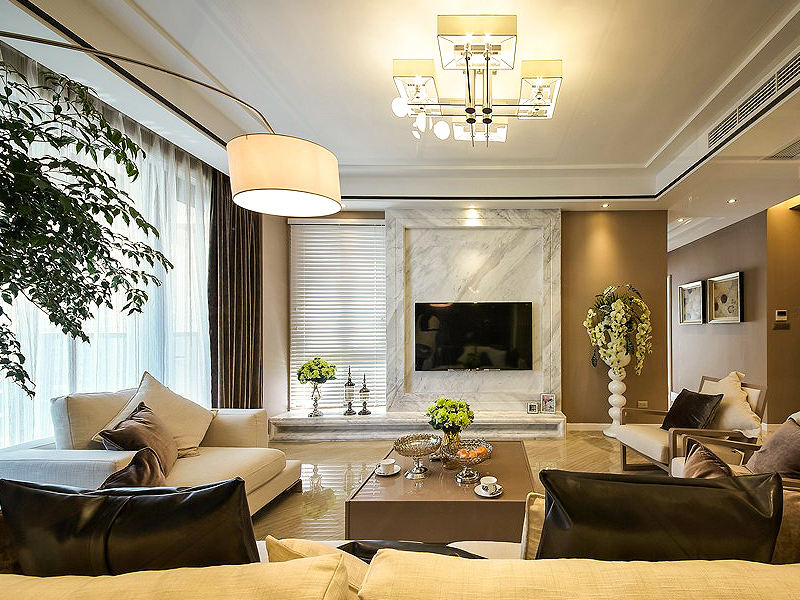 现代风高端大气温润玉石背景墙 - 效果图