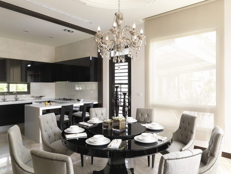 黑白新古典餐厨房装修效果图