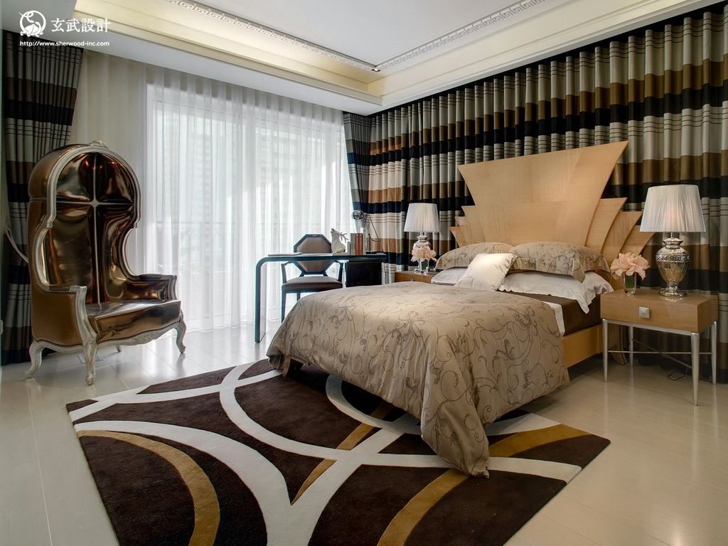 时尚北欧卧室窗帘效果图