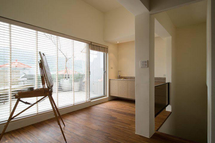 经典含蓄简约复式家居百叶窗隔断设计 - 效果图