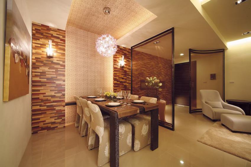 二居室内餐厅现代中式风装饰 - 效果图