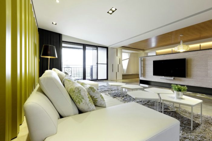 现代简约客厅装修设计图 - 效果图