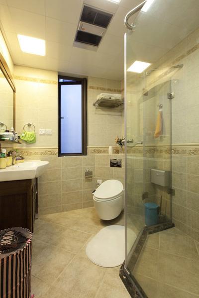 简约美式卫生间干湿分区效果图