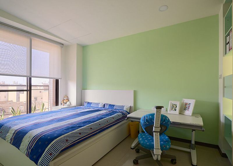 清爽蓝绿色简约儿童房效果图