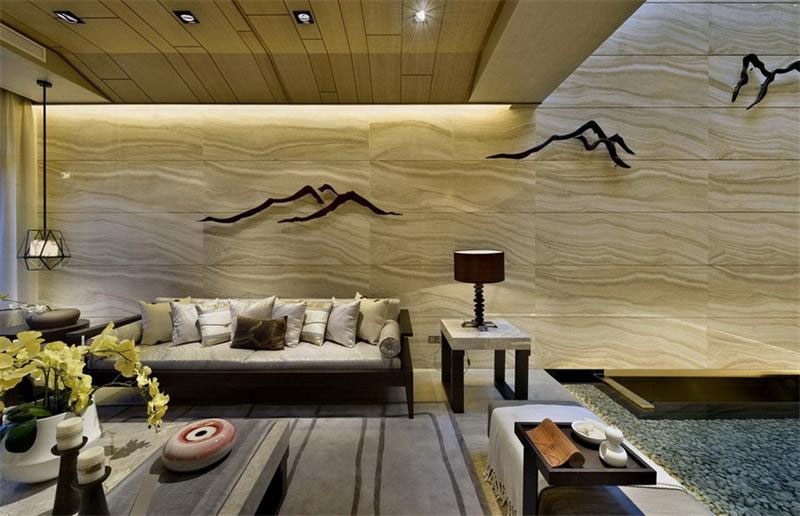 中式风格客厅背景墙装修效果图