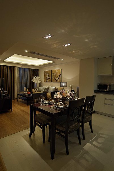 现代中式混搭餐厅效果图