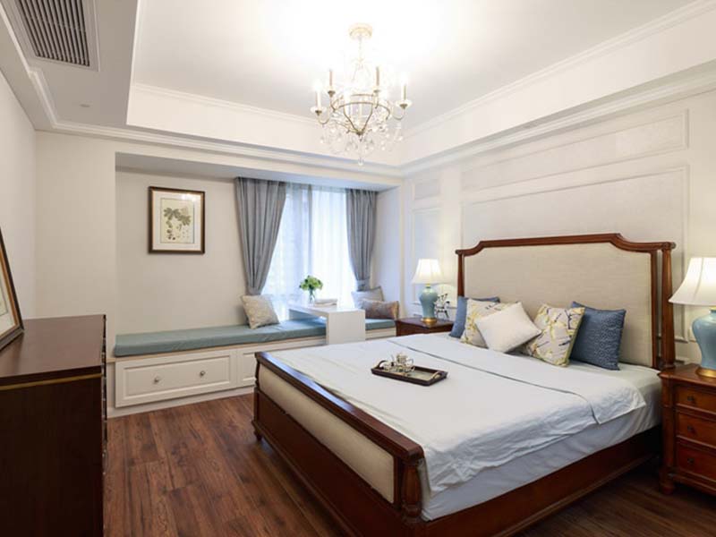 简洁怀旧三居室之卧室搭配效果图