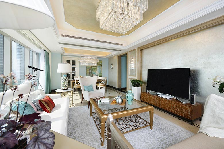 新古典客厅茶几装饰图 - 效果图