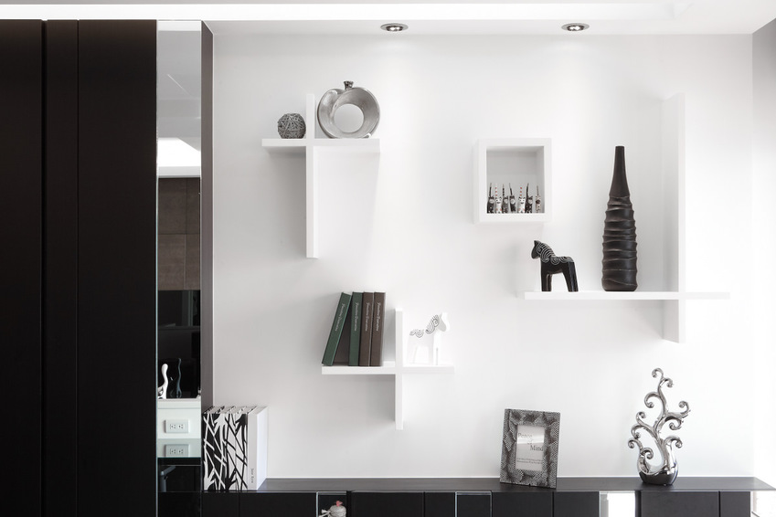 时尚现代家居墙面置物架设计 - 效果图