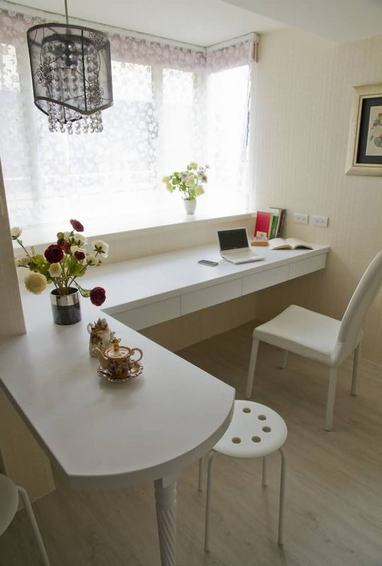 时尚简约书房书桌台设计 - 效果图