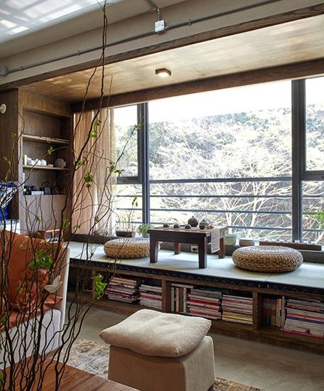 休闲日式风格 实木阳台书房设计 - 效果图