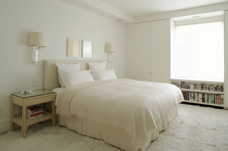 纯白北欧宜家风格卧室地毯装潢欣赏图 - 效果图