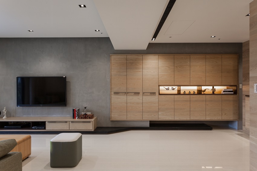 时尚现代过道原木展示柜鉴赏 - 效果图