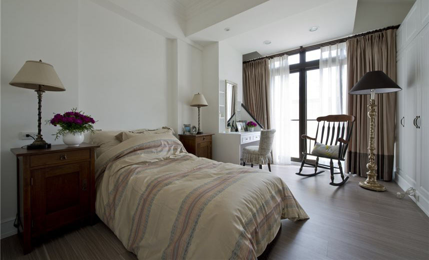 古朴美式风格卧室软装欣赏 - 效果图