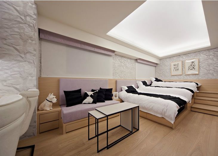 个性简约多功能卧室榻榻米效果图