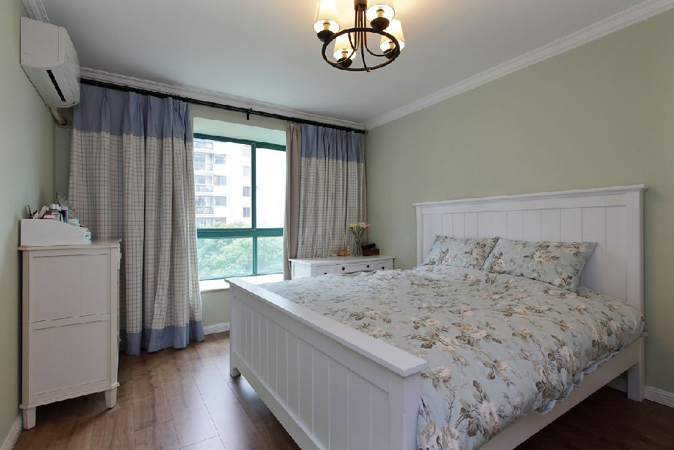 乡村古朴田园风格卧室窗帘搭配图 - 效果图