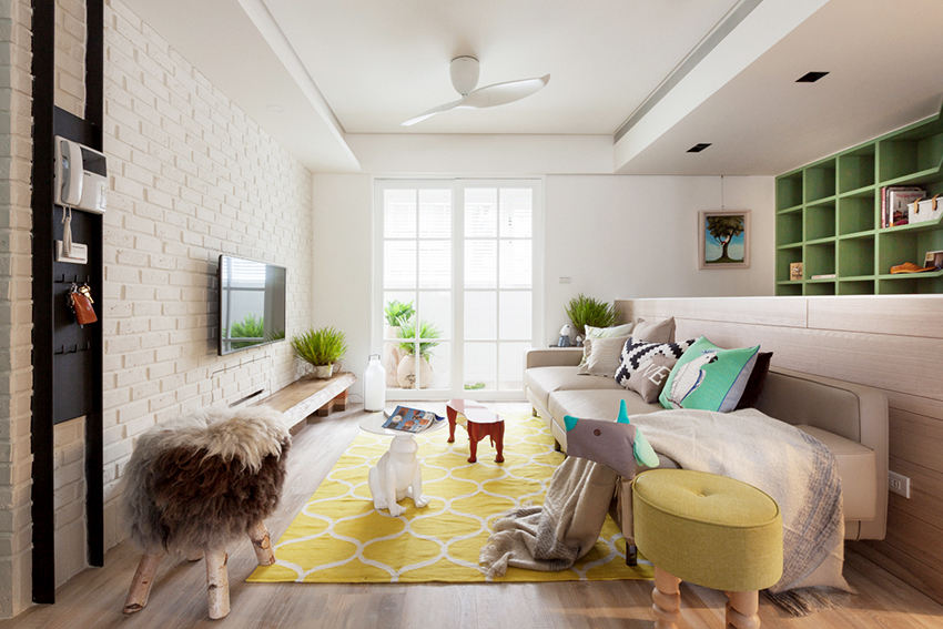 清新自然混搭设计家装客厅效果图