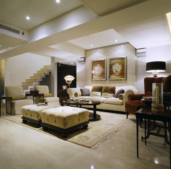 现代欧式风复式客厅装饰图 - 效果图