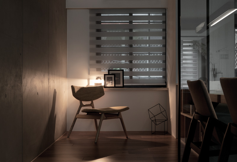 后现代简约书房百叶窗设计装潢效果图