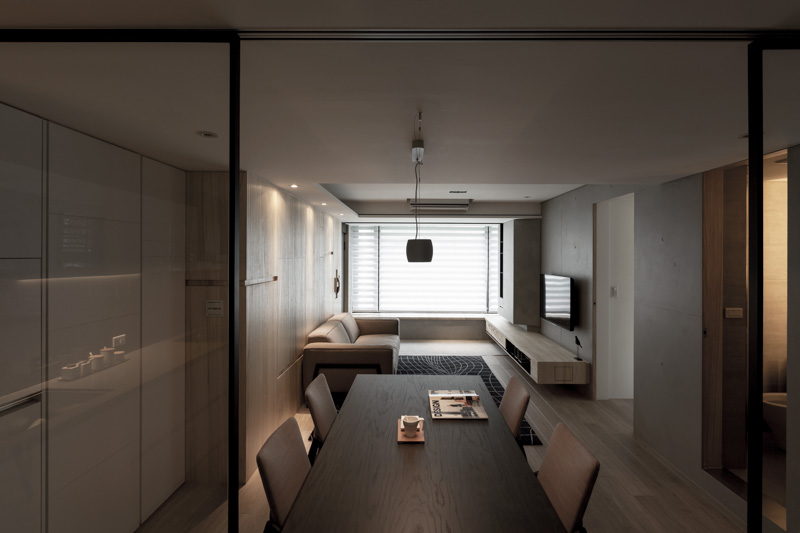 后现代二居室客餐厅一体化设计装饰效果图