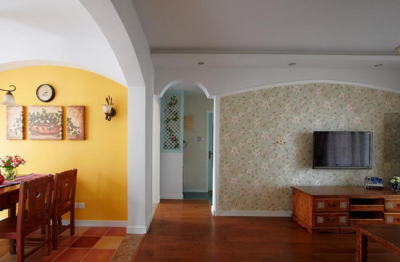 清新田园地中海家居背景墙装修美图欣赏 - 效果图