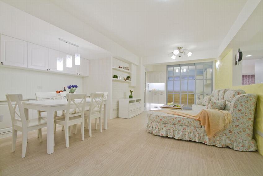 白色简约田园风餐厅案例图 - 效果图