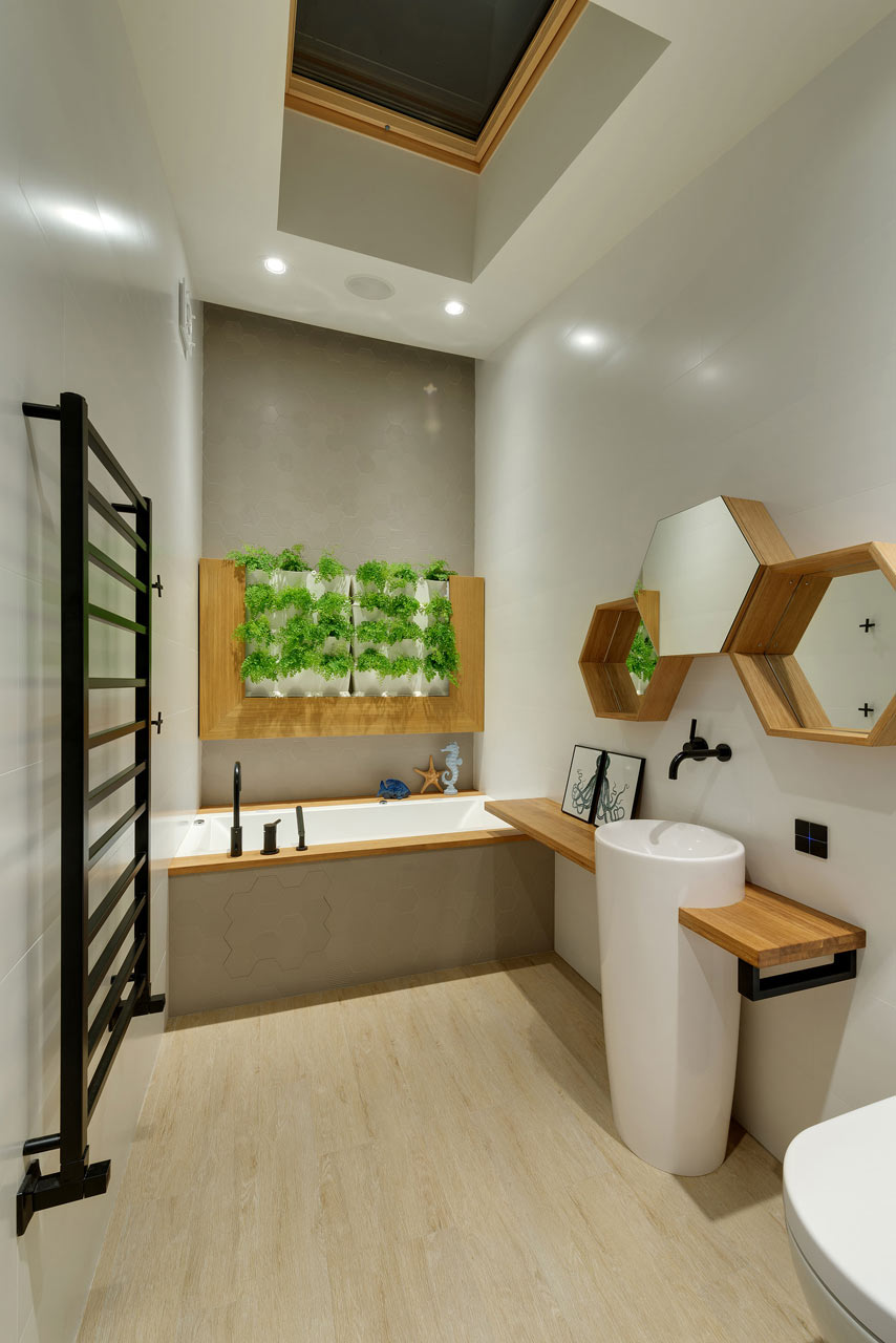 清新简约创意洗手间效果图