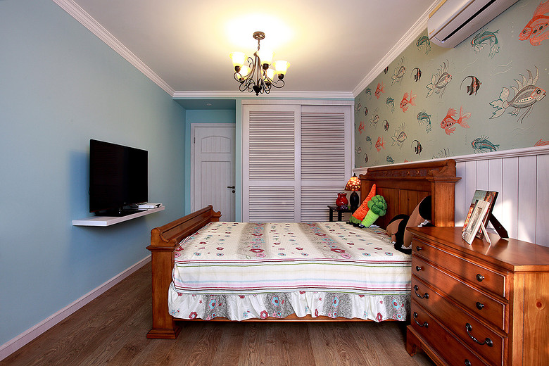 清新混搭美式儿童房装潢案例图 - 效果图