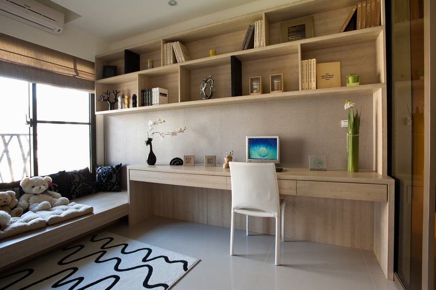 简约现代书房装潢案例图 - 效果图