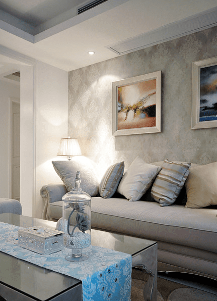 文雅北欧沙发背景墙挂画装饰欣赏 - 效果图