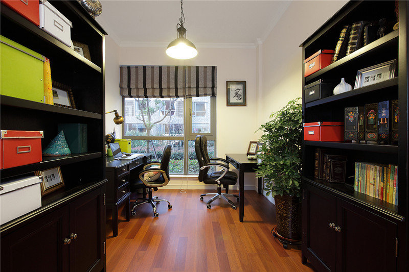 美式风格别墅办公书房设计装修图片 - 效果图