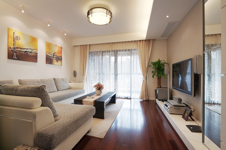 现代简约客厅沙发背景墙效果图