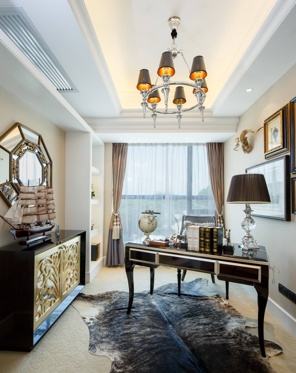 经典欧式别墅书房布置图 - 效果图