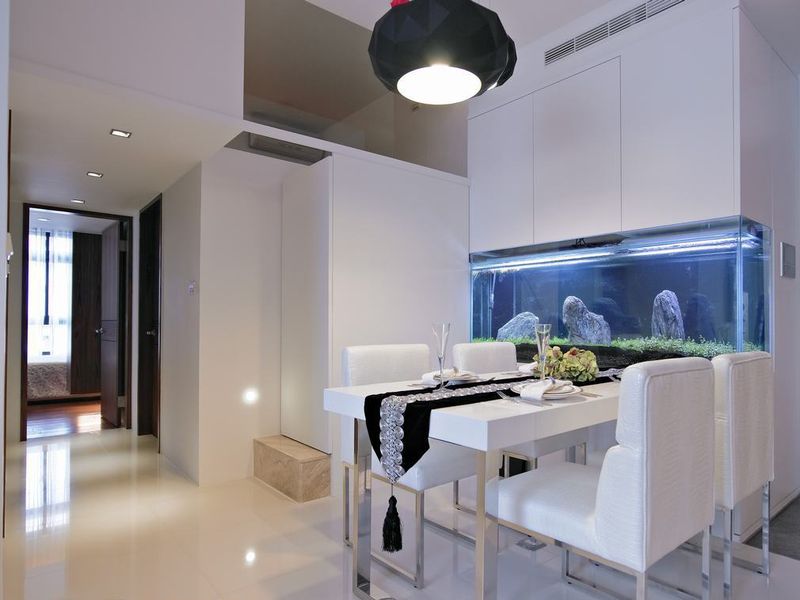 舒适现代餐厅风水鱼缸效果图