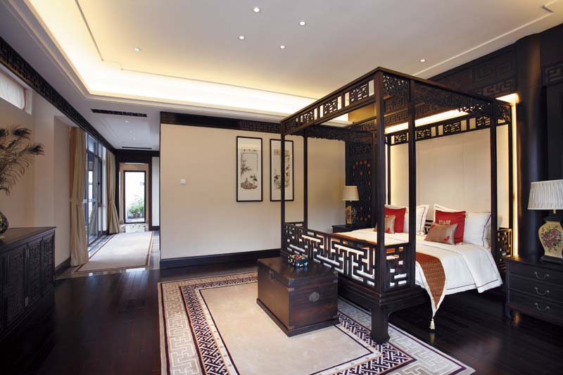 新古典中式主卧室效果图