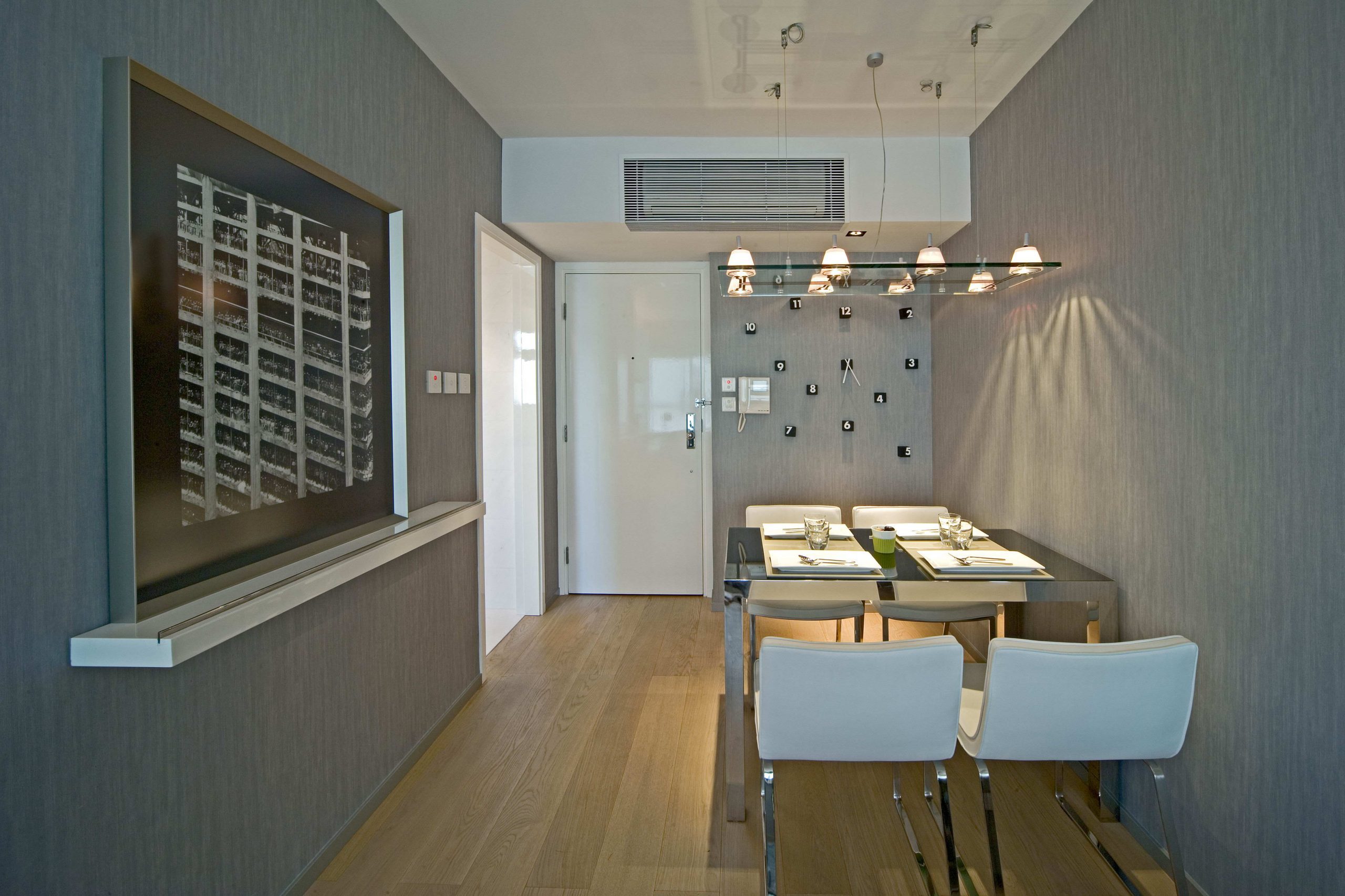 前卫简约餐厅金属背景墙装饰 - 效果图