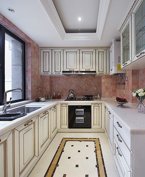 古典欧式装修风格厨房吊顶装饰图 - 效果图