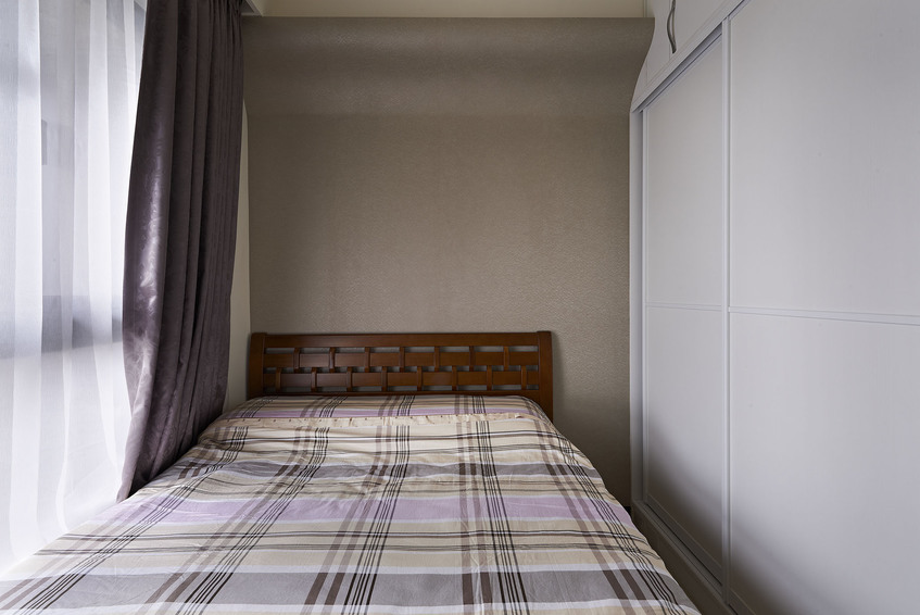 现代家居小卧室窗帘装饰图 - 效果图